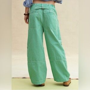 BDG Green Gingham Wide-Leg Pants